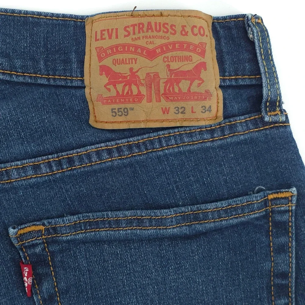Levis Mens Jeans 559 Relaxed Straight 32x34 Blue Medium Wash Denim 00559-0421